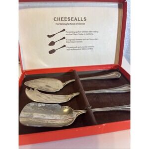 Vintage Godinger Japan Silver Plated 7" Cheesealls  Set Box Various Cheese Types